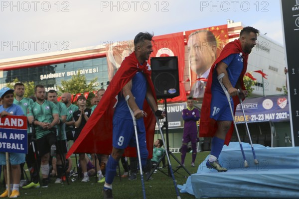 Football for the disabled amputees. The final match of amputee football between Sahinbey Belediye Spor and Poland's Legia Warsaw during the European Amputee Football Federation (EAFF) Champions League final, Gaziantep, Gaziantep, Türkiye
