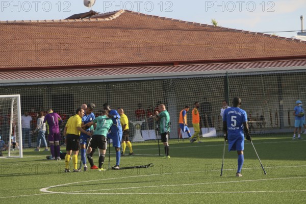 Football for the disabled amputees. The final match of amputee football between Sahinbey Belediye Spor and Poland's Legia Warsaw during the European Amputee Football Federation (EAFF) Champions League final, Gaziantep, Gaziantep, Türkiye