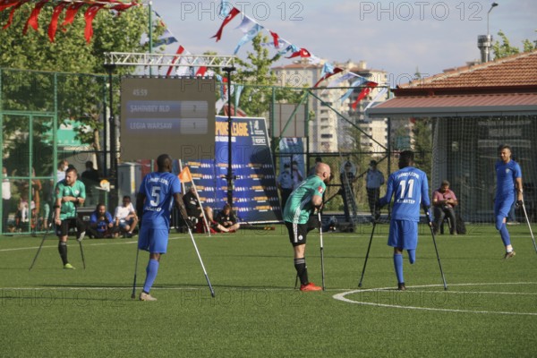 Football for the disabled amputees. The final match of amputee football between Sahinbey Belediye Spor and Poland's Legia Warsaw during the European Amputee Football Federation (EAFF) Champions League final, Gaziantep, Gaziantep, Türkiye
