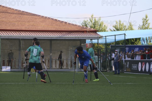 Football for the disabled amputees. The final match of amputee football between Sahinbey Belediye Spor and Poland's Legia Warsaw during the European Amputee Football Federation (EAFF) Champions League final, Gaziantep, Gaziantep, Türkiye