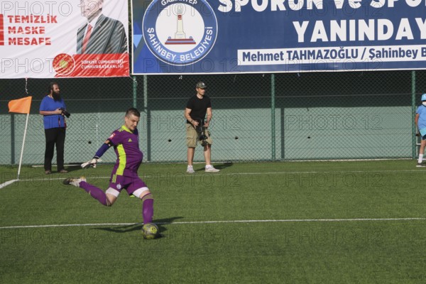 Football for the disabled amputees. The final match of amputee football between Sahinbey Belediye Spor and Poland's Legia Warsaw during the European Amputee Football Federation (EAFF) Champions League final, Gaziantep, Gaziantep, Türkiye