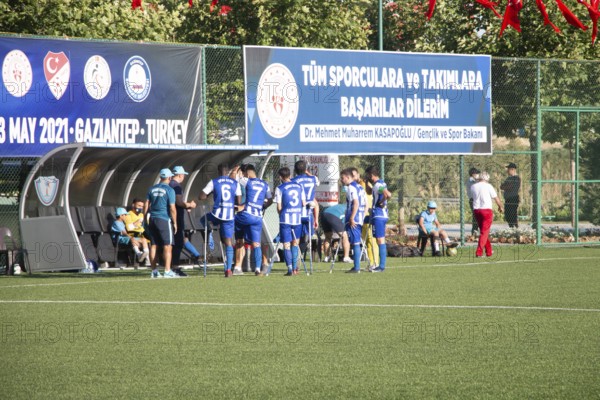 Football for the disabled amputees. The final match of amputee football between Sahinbey Belediye Spor and Poland's Legia Warsaw during the European Amputee Football Federation (EAFF) Champions League final, Gaziantep, Gaziantep, Türkiye