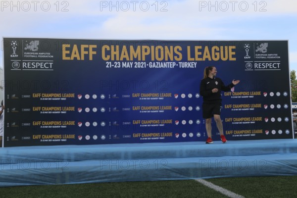 Football for the disabled amputees. The final match of amputee football between Sahinbey Belediye Spor and Poland's Legia Warsaw during the European Amputee Football Federation (EAFF) Champions League final, Gaziantep, Gaziantep, Türkiye