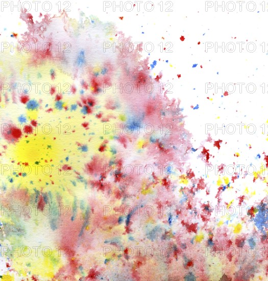 Colored paint splatters in white back
