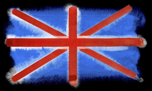 Watercolor illustration of the Great Britain flag