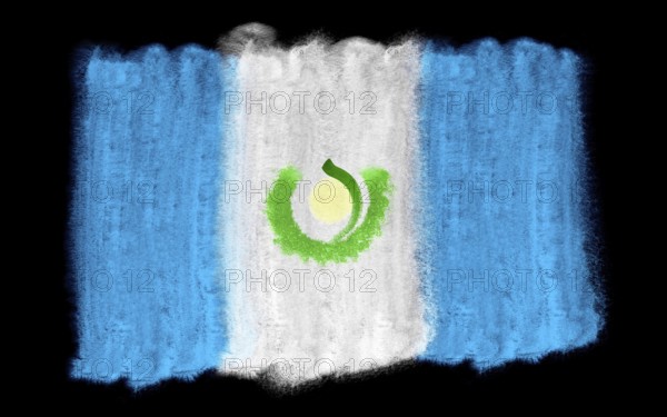 Watercolor illustration of the Guatemala flag