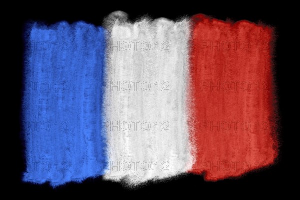 Watercolor illustration of the France flag