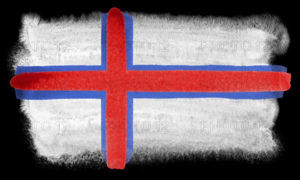 Watercolor illustration of the Faroe Islands flag