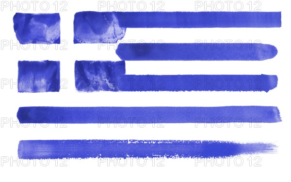 Watercolor illustration of the Greece flag