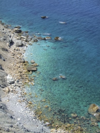 High angle coastal scenery at Skiathos which is one of the greek Sporades islands