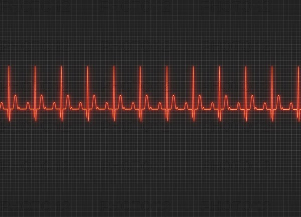 A electrocardiography illustration in dark screen background