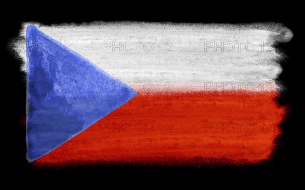 Watercolor illustration of the Czech Republic flag