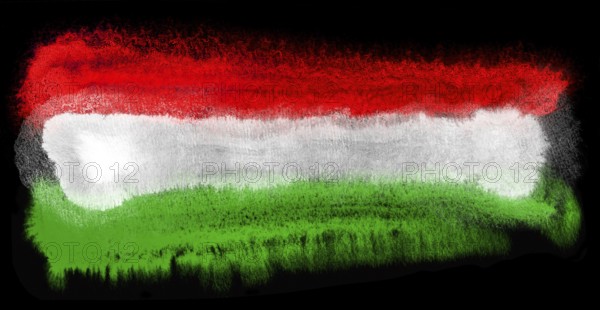 Watercolor illustration of the Hungary flag
