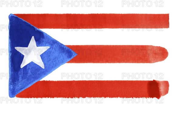 Watercolor illustration of the Puerto Rico flag