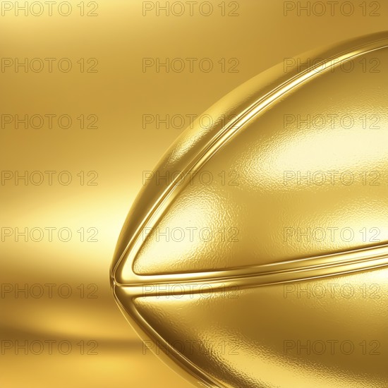 AI generated image showing a golden football detail in golden ambiance