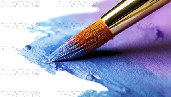 AI generated closeup image showing a brush tip while painting