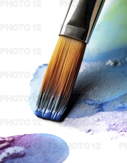 AI generated closeup image showing a brush tip while painting