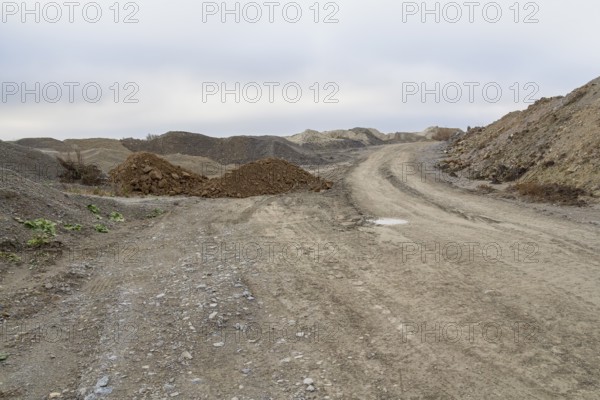 Spoil heap scenery at a quarry in Southern Germany