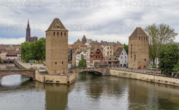 Waterside scenery around Ponts Couverts in Strasbourg, a city at the Alsace region in France