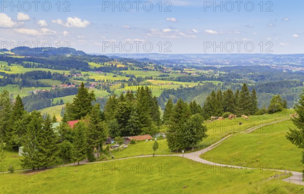 Idyllic scenery around the Immenstaedter Horn, a mountain in the Upper Allgaeu in Bavaria, Germany