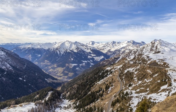 Alpine scenery around the Jaufen Pass in South Tyrol in Italy