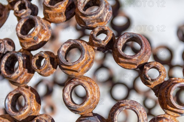 Full frame rusty screw nut background