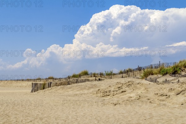 Sunny scenery at the Espiguette Beach in southern France