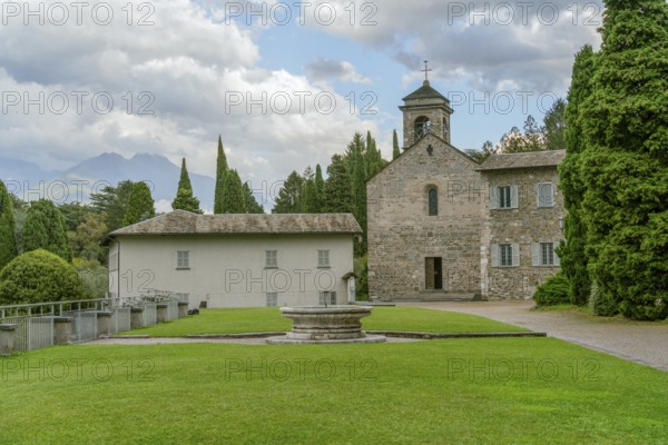 Impression around the Piona Priory or Piona Abbey, a religious complex on the Lecco bank of Lake Como in the territory of the comune of Colico, northern Italy