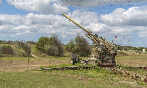 Cannon at Utah Beach which was one of the five areas of the Allied invasion of German-occupied France in the Normandy landings on 6 June 1944, it is located on the Cotentin Peninsula, west of the mouths of the Douve and Vire rivers