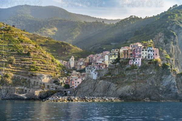 Scenery around Manarola, a small town at a coastal area named Cinque Terre in Liguria, located in the northwest of Italy