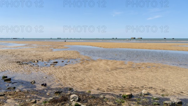 Scenery at Gold beach near Arromanches-les-Bains which was one of the five areas of the Allied invasion of German-occupied France in the Normandy landings on 6 June 1944