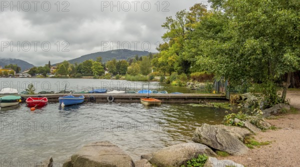 Waterside scenery around Gerardmer in France, a commune in the Vosges department in Grand Est in northeastern France