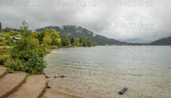 Waterside scenery around Gerardmer in France, a commune in the Vosges department in Grand Est in northeastern France