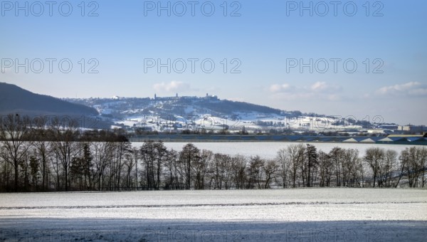 Idyllic winter scenery in Hohenlohe, a district in Southern Germany