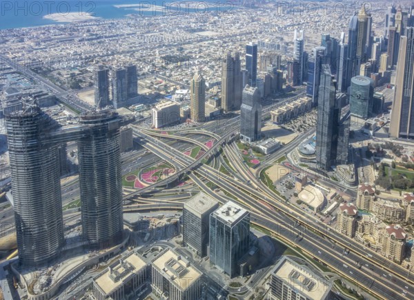 Aerial view of Dubai in the United Arab Emirates