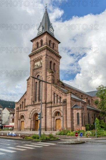 Saint-Martin cathedral in Saint-Die-des-Vosges, a commune in the Vosges department, Grand Est, northeastern France