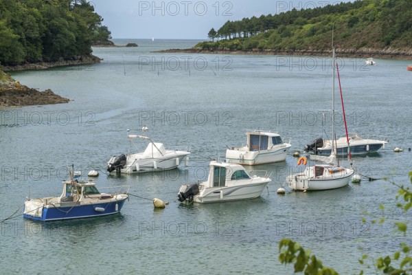 Coastal scenery at the Belon River in Brittany, France