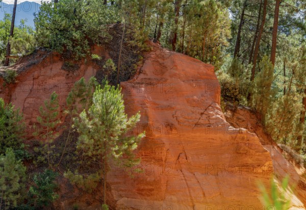 Impression around the Ochre Path near Roussillon, a commune in the Vaucluse department of the Provence region in southern France
