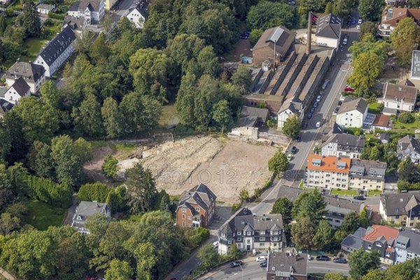 Aerial view, brownfield next to Alte Gießerei vom Bruch in Gevelsberg, Ruhr area, North Rhine-Westphalia, Germany, construction site, brownfield, DE, Europe, Gevelsberg, aerial view, aerial photography, aerial photography, overview, bird's-eye view, overview