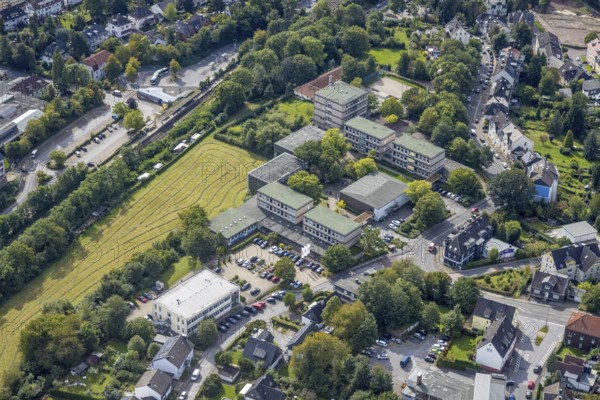 Aerial photo, Städt. Realschule SRG in Gevelsberg, Ruhr area, North Rhine-Westphalia, Germany, education, educational institution, DE, Europe, Gevelsberg, educational institute, aerial photograph, aerial photography, aerial photography, secondary school, school, overview, bird's-eye view, overview