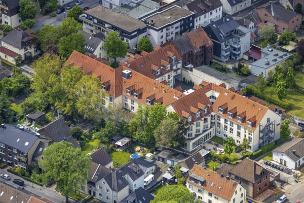 Aerial view, senior citizens' housing estate, Wohnpark Luisenhof, Zweckel, Gladbeck, Ruhr area, North Rhine-Westphalia, Germany, retirement home, care and nursing, DE, Europe, aerial view, aerial photography, aerial photography, care facility, retirement home, senior citizens' residence, retirement home, senior citizens' centre, overview, bird's eye view, bird's eye view, overview