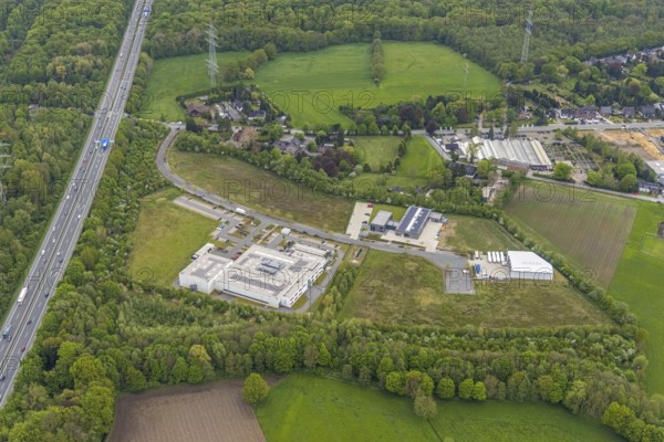 Aerial view, industrial estate Heinrich-Hertz-Straße, Lenord und Baür Werk 2, Rentfort, Gladbeck, Ruhr area, North Rhine-Westphalia, Germany, DE, Europe, commercial enterprises, commercial area, industrial estate, business park, commercial location, commercial use, industrial area, industrial location, aerial photograph, aerial photography, aerial photography, overview, bird's-eye view, bird's-eye view, overview