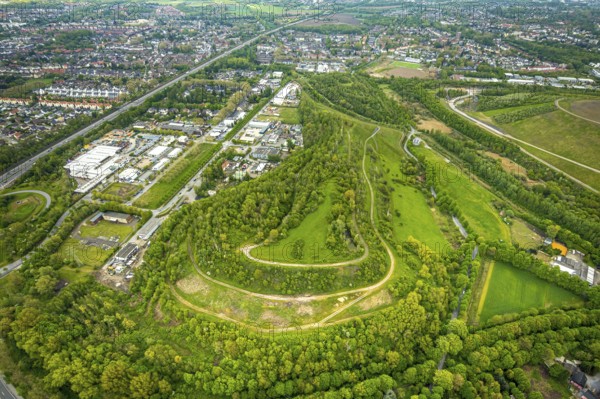 Aerial photograph, Moltke spoil tip, Natroper Feld nature reserve, Brauck, Gladbeck, Ruhr area, North Rhine-Westphalia, Germany, spoil tip, DE, Europe, spoil tip, Graf Moltke spoil tip, aerial photograph, aerial photography, aerial photography, Moltke spoil tip, nature reserve, overview, bird's-eye view, overview