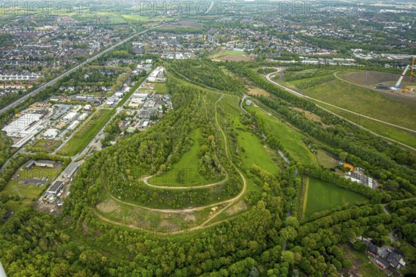 Aerial photograph, Moltke spoil tip, Natroper Feld nature reserve, Brauck, Gladbeck, Ruhr area, North Rhine-Westphalia, Germany, spoil tip, DE, Europe, spoil tip, Graf Moltke spoil tip, aerial photograph, aerial photography, aerial photography, Moltke spoil tip, nature reserve, overview, bird's-eye view, overview