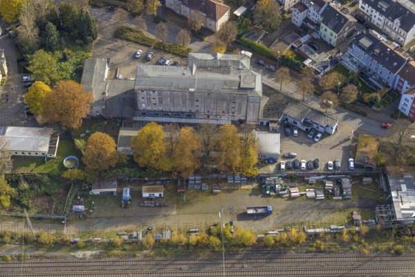 Aerial view, commercial location at Hermannstraße in Gladbeck, Ruhr area, North Rhine-Westphalia, Germany, DE, Europe, commercial enterprises, commercial area, commercial location, commercial use, Gladbeck, aerial photograph, aerial photography, aerial photography, overview, bird's-eye view, overview