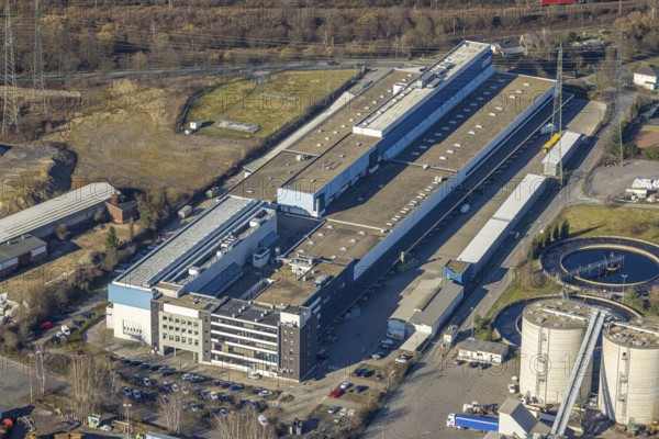 Aerial view, printing and publishing centre Hagen-Bathey, Funke newspaper printing plant, Boele, Hagen, Ruhr area, North Rhine-Westphalia, Germany, DE, printing plant, Europe, commercial enterprises, commercial area, commercial location, commercial use, Hohensyburgstraße, industrial area, industrial building, industrial location, aerial view, aerial photography, aerial photography, overview, publisher, bird's eye view, birds-eyes view, overview