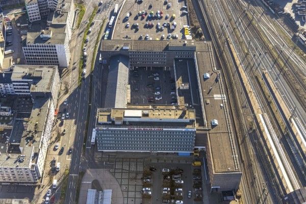 Aerial view, Graf von Galen Carrée, medium-sized town, Hagen, Ruhr area, North Rhine-Westphalia, Germany, DE, Europe, aerial view, aerial photography, aerial photography, car park, overview, bird's-eye view, overview, Graf von Galen Carrée