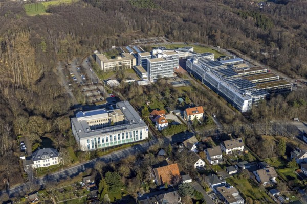 Aerial view, FernUniversität in Hagen, university district, Hagen, Ruhr area, North Rhine-Westphalia, Germany, DE, Digital University of North Rhine-Westphalia, Europe, Fernuni, aerial view, aerial photography, aerial photography, overview, university, Universitätsstraße, Villa Bechem, bird's eye view, birds-eyes view, overview