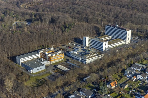Aerial photograph, Information and Technology North Rhine-Westphalia - Hagen branch, Hagen district police authority, Altenhagen, Hagen, Ruhr area, North Rhine-Westphalia, Germany, eye of the law, authority, DE, Europe, Hoheleye, aerial photograph, aerial photography, aerial photography, law enforcement officer, police, state authority, state power, overview, bird's-eye view, overview