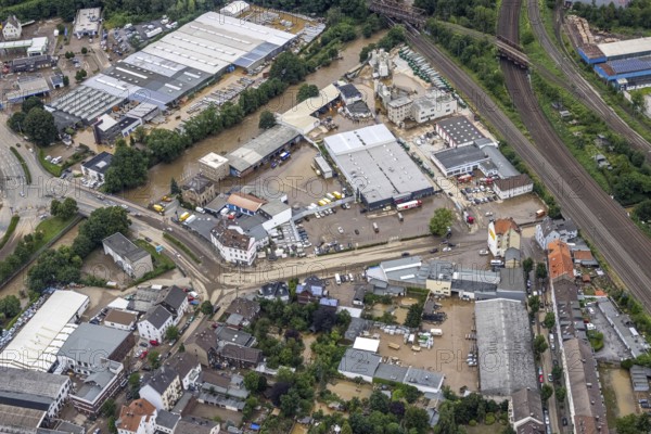 Aerial photo, flood, flood, Vorhalle, Hagen, Ruhr area, North Rhine-Westphalia, Germany, DE, Europe, birds-eyes view, aerial photo, aerial photography, aerial photography, overview, overview, bird's eye view